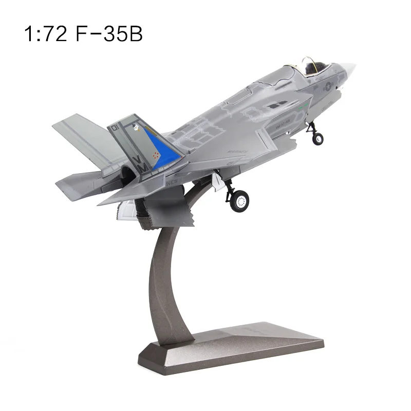 1: 72 F35 Истребитель модель стелс с трёхмерными чертёжами литья под давлением сплав F-35A F-35B F-35C в стиле милитари Детские комплекты одежды с изображением самолета Модель украшения готовой игрушки - Цвет: F-35B
