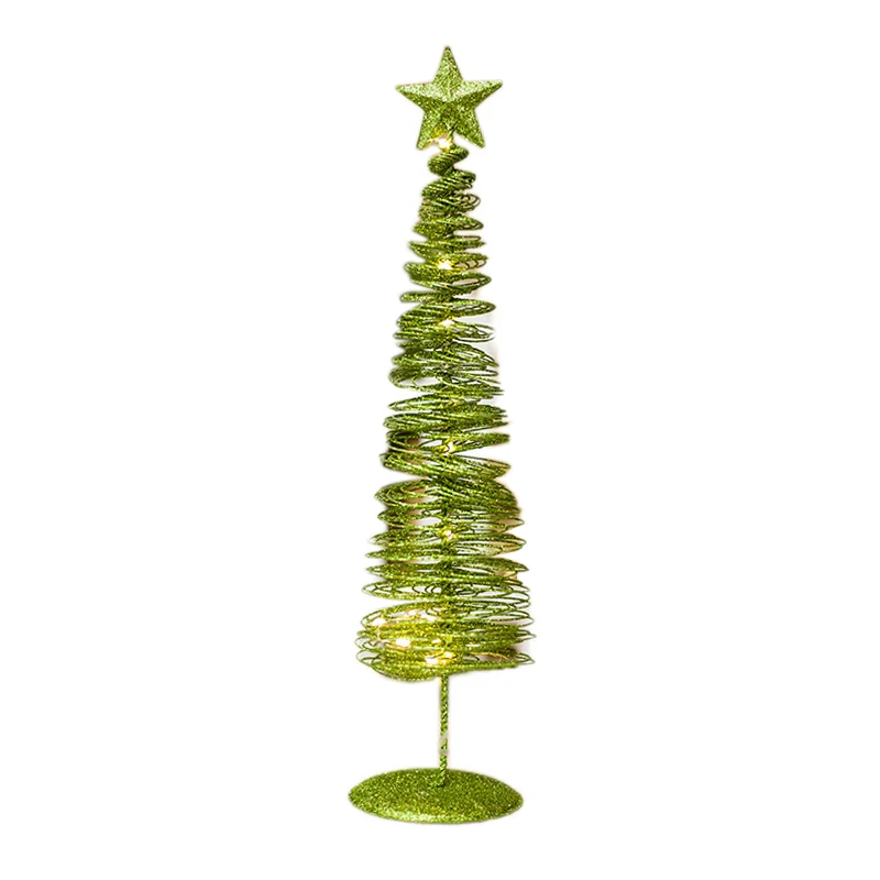C Hot Sale Dream Christmas Decoration Light Glowing Tree Shape Ornament Innovative Winding Lights Metal Decoration Indoor Decor - Цвет: C