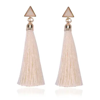 

Bohemian Earrings Geometric Triangle Long Hanging Tassels Earrings Women Ladies Ethnic Hanging Rope Jewelry for Party Beach