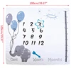 1 Set Baby Monthly Record Growth Milestone Blanket Newborn Photography Props Accessories Cartoon Printing Background 2