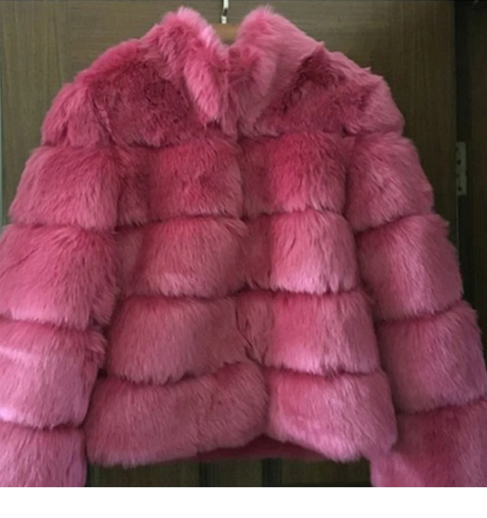 Зимняя куртка из искусственного меха размера плюс, Повседневная Женская Шуба с воротником-стойкой и длинным рукавом, шуба из искусственного теплого плюша с пуговицами