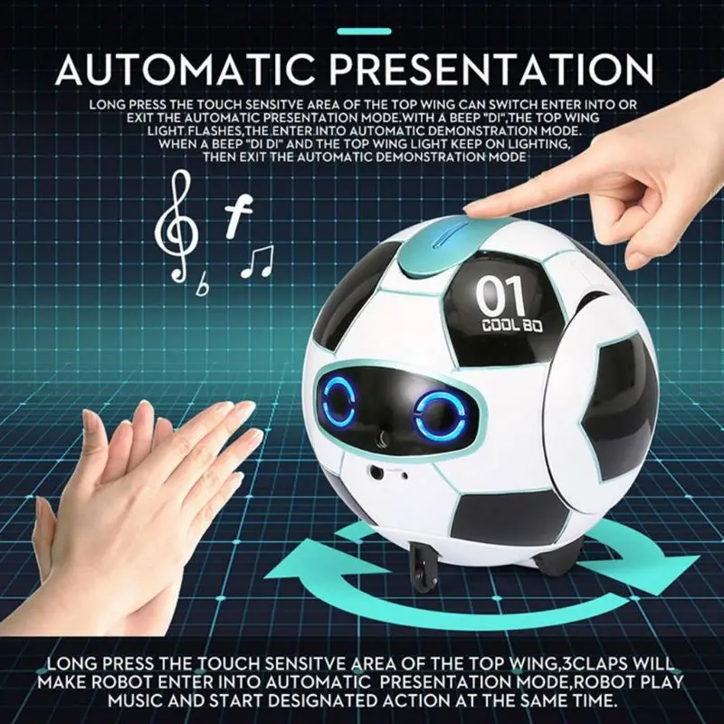 Интеллектуальный футбольный робот, говорящий, пение, танцы, повтор, сенсорное зондирование, деформация Y51E
