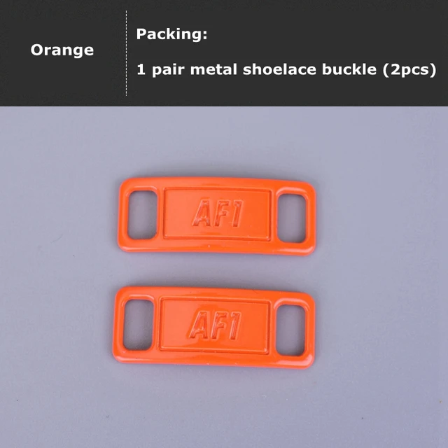 Air Force One Shoelace Buckle Metal Shoelaces AF1 Shoe Accessories Metal Lace Lock Sneaker Kits Metal Lace Buckle Orange