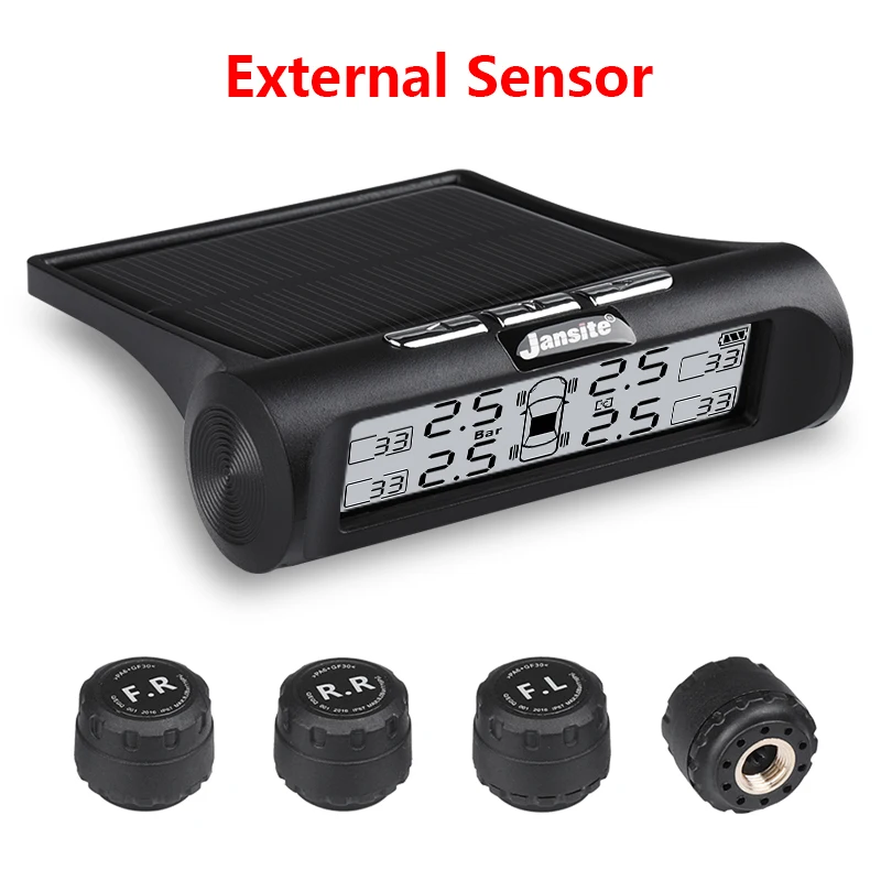 Новое обновление USB или солнечная зарядка TPMS 4 шины автомобиля система контроля давления в шинах Беспроводная Автоматическая сигнализация мониторинг в реальном времени - Тип: External sensor