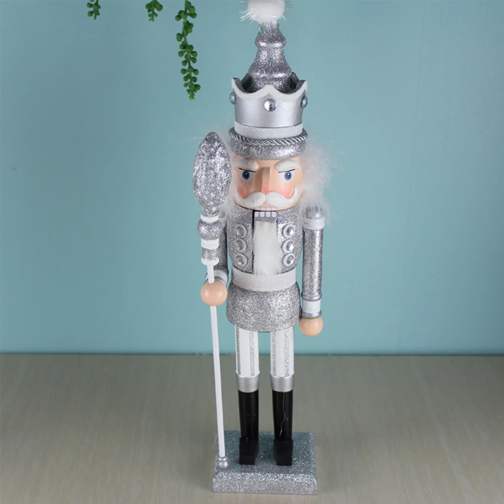 

Walnut Soldiers Miniature Figurines Christmas Decor Puppet Ornament Free Standing Doll Wooden Nutcracker Toy Glitter Gift Crafts