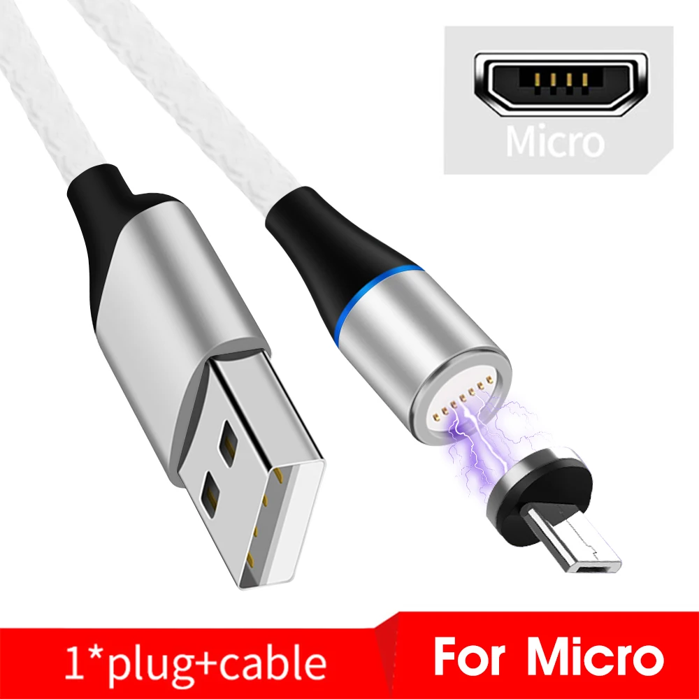 Магнитный кабель Micro USB, магнитный кабель для быстрой зарядки, 3 А, кабель usb type C, 1 м, провод для Android, для мобильного телефона, шнур для быстрой зарядки и передачи данных на телефонах