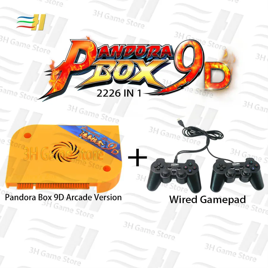Pandora Box 9d 2226 в 1 аркадная версия доска для игры JAMMA поддержка 3P 4P игры usb можно подключить геймпад hdmi vga для аркадной машины - Цвет: 9D wired gamepad