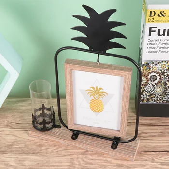 

1PC 6 Inches Creative Hydroponics Photo Frame Decor Double-sided Picture Frame Ornament Modern Desktop Photo Frame Crafts for Ho