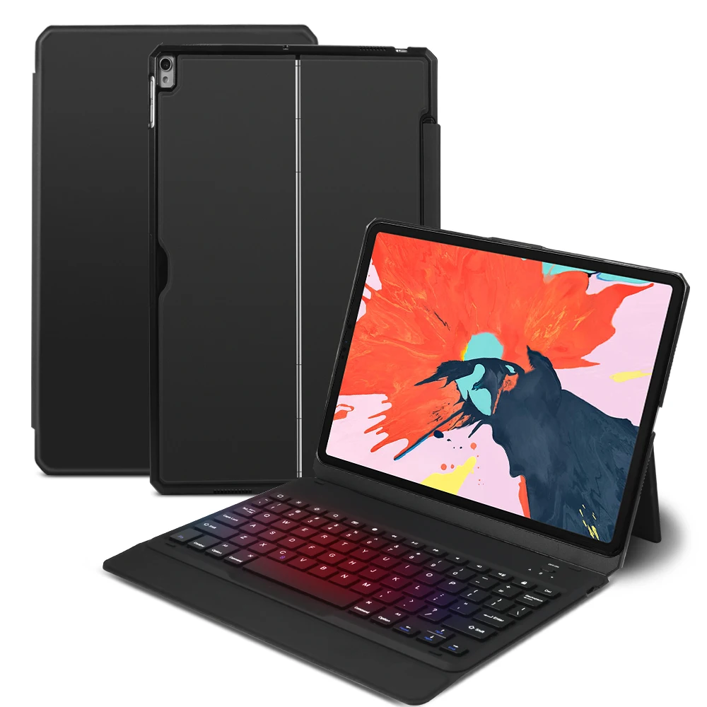 

For iPad Pro 11 Inch 2018 Ultra-Thin Detachable Tablet American Bluetooth Keyboard Protective Cover With Leather Case Bracket