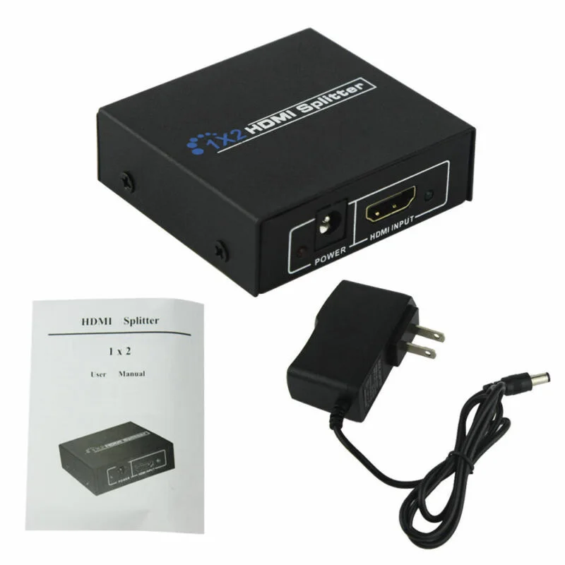 Металлический черный Full HD HDMI сплиттер ретранслятор усилитель 3D 1080P 4K переключатель коробка набор