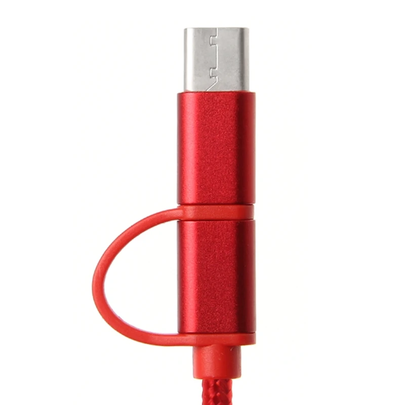 2в1 USB 2,0 папа-USB 3,1 type C Micro USB плетеный кабель для быстрой зарядки