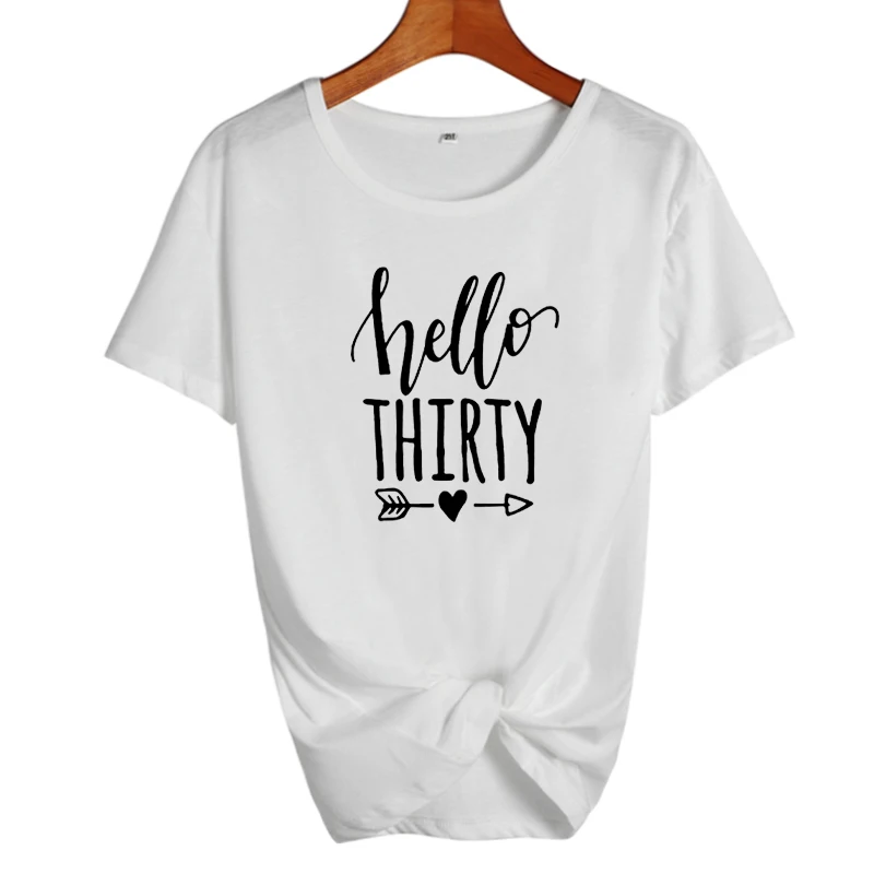 Hello Thirty 30 подарок на день рождения Футболка Harajuku модные забавные графические
