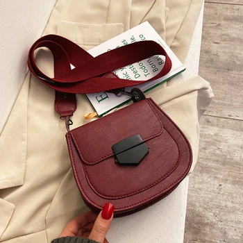 

Solid Color PU Leather Saddle Bags Mini Crossbody Bags for Women 2020 Fashion Shoulder Messenger Bags Female Purse and handbags