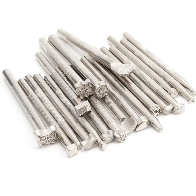 

20 Pcs/set Moon Flower Different Shape Stamp Punch Set Saddle Making Tools AXYD