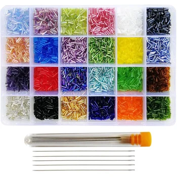 

24 Color Tube Bead Accessories Mixed Color DIY Bracelet Necklace Material 7200 Beads
