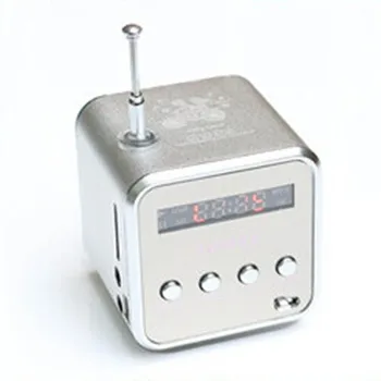 

Portable Mini Speaker Aluminum Alloy Stereo Loudspeaker Music Player With FM Radio Support SD Card SP99