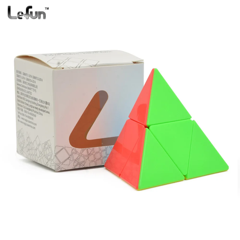 LeFun 2x2 пирамидка, Магический кубик без залипаний Треугольники красочный пазл Оригинальная коробка Magico кубик развивающие игрушки