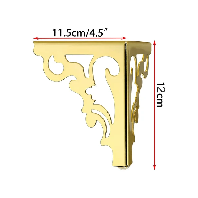 4pcs Metal Furniture Legs Feet, Pattern Hollow table legs，Modern Sofa Legs Bed Table Accessories Cabinet Replacement foot Golden12cm 4pcs