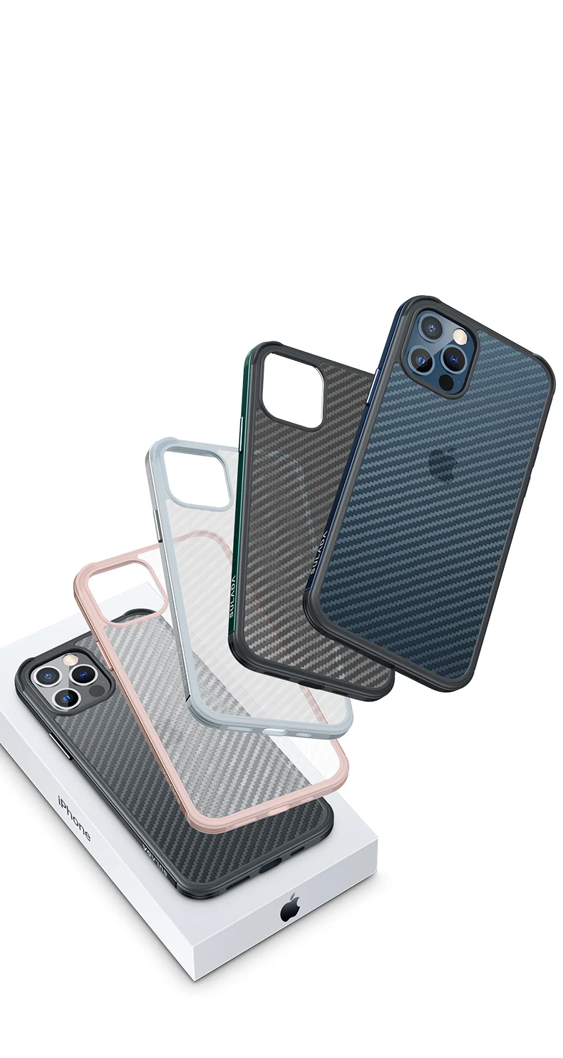 For iPhone 14 Phone Case SULADA Luxury Fiber Texture Metal Frame Transparent For iPhone 13 Pro Max Case iPhone 11 Case