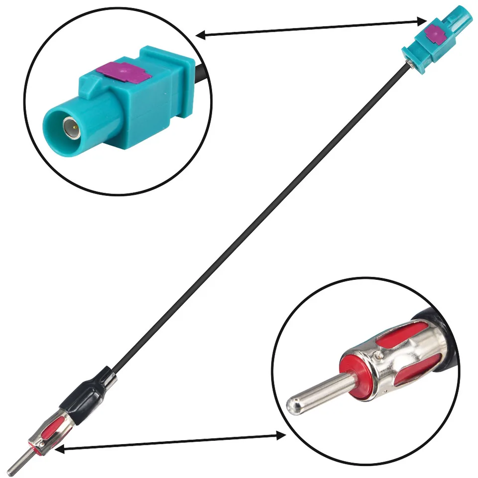 Adattatore antenna DIN aerial AUDI da ISO singolo a 2 doppio Fakra diversity new