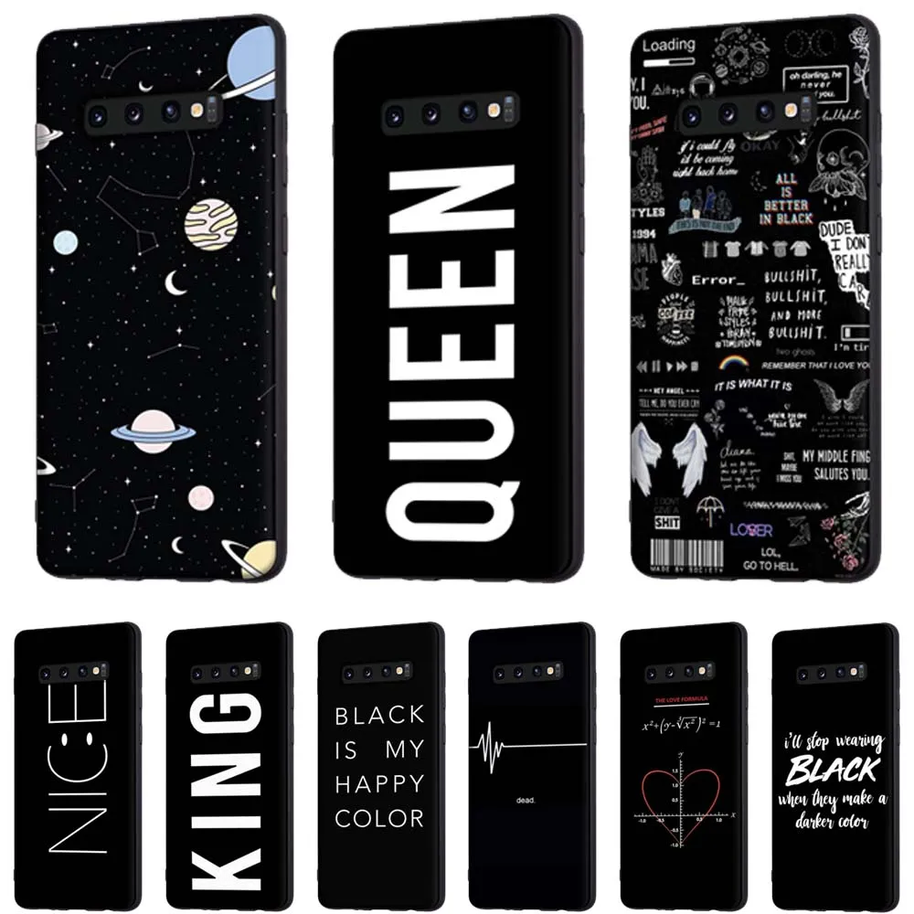 Черный силиконовый чехол для телефона со спутником samsung Galaxy S8 S9 S10 Plus S10e Note 8 S7 Edge