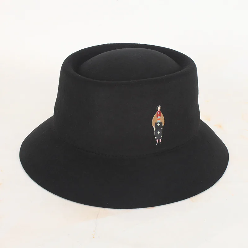 

Панама вогнутая для мужчин и женщин, модная шерстяная фетровая шляпа, вогнутая верхняя Федора, на осень/зиму