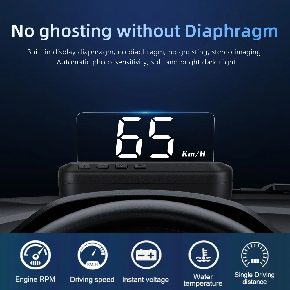 C100 HUD   ÷ ڵ OBD2 ڵ ӵ  RPM KMH MPH ӵ,  ӵ   ˶ 
