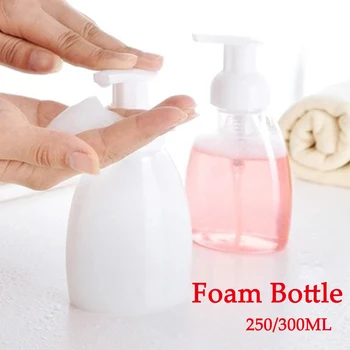 

300ml Clear Foam Pump Bottle Squeezed Dispenser Foaming Pump Soap Foam Bottle Jar PET Travel Refillable Bottle Empty Container