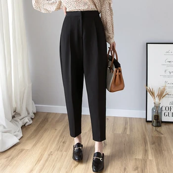 

New Spring Korea Fashion Women Simple Loose Suit Trousers All-matched Casual Harem Pants Ladies OL Pants High Quality S249