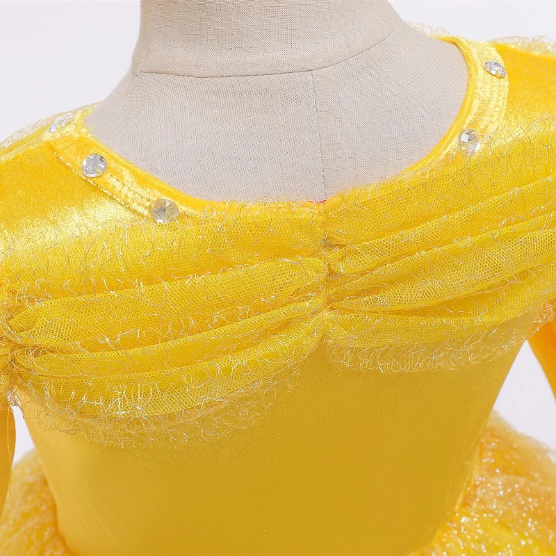 Покупатели рекомендуют осенний Косплей детская одежда платье с длинными рукавами желтое платье принцессы для девочек праздничное платье на Хэллоуин