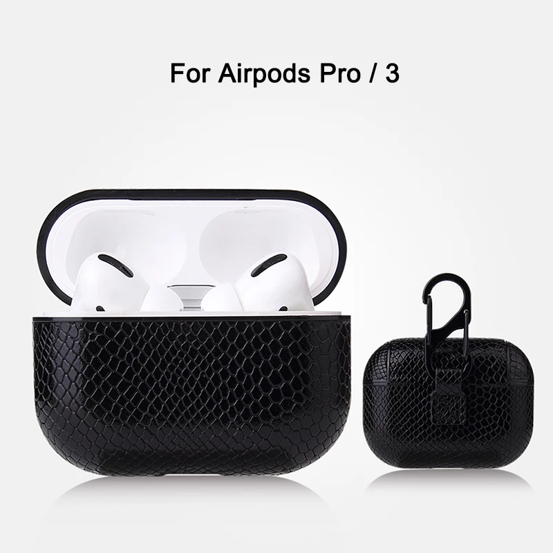 Black airpods 3 Отличный кожаный чехол для Airpods Pro 3 2 1 противоударный чехол для Air pods 3 Pro защитный чехол для Apple Airpods Pro correa - Цвет: Black airpods 3