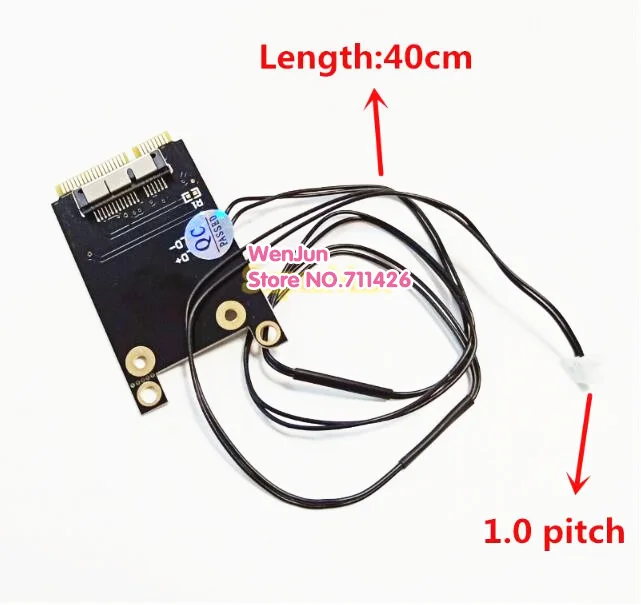 Mini Pci-e Placa Wifi sem Fio com 40cm Cabo Bcm94360cs Bcm94331cd para Mini Pci-e Placa Adaptadora para Mac Pro 1.25 mm 4pin 2wire - Imagem 3