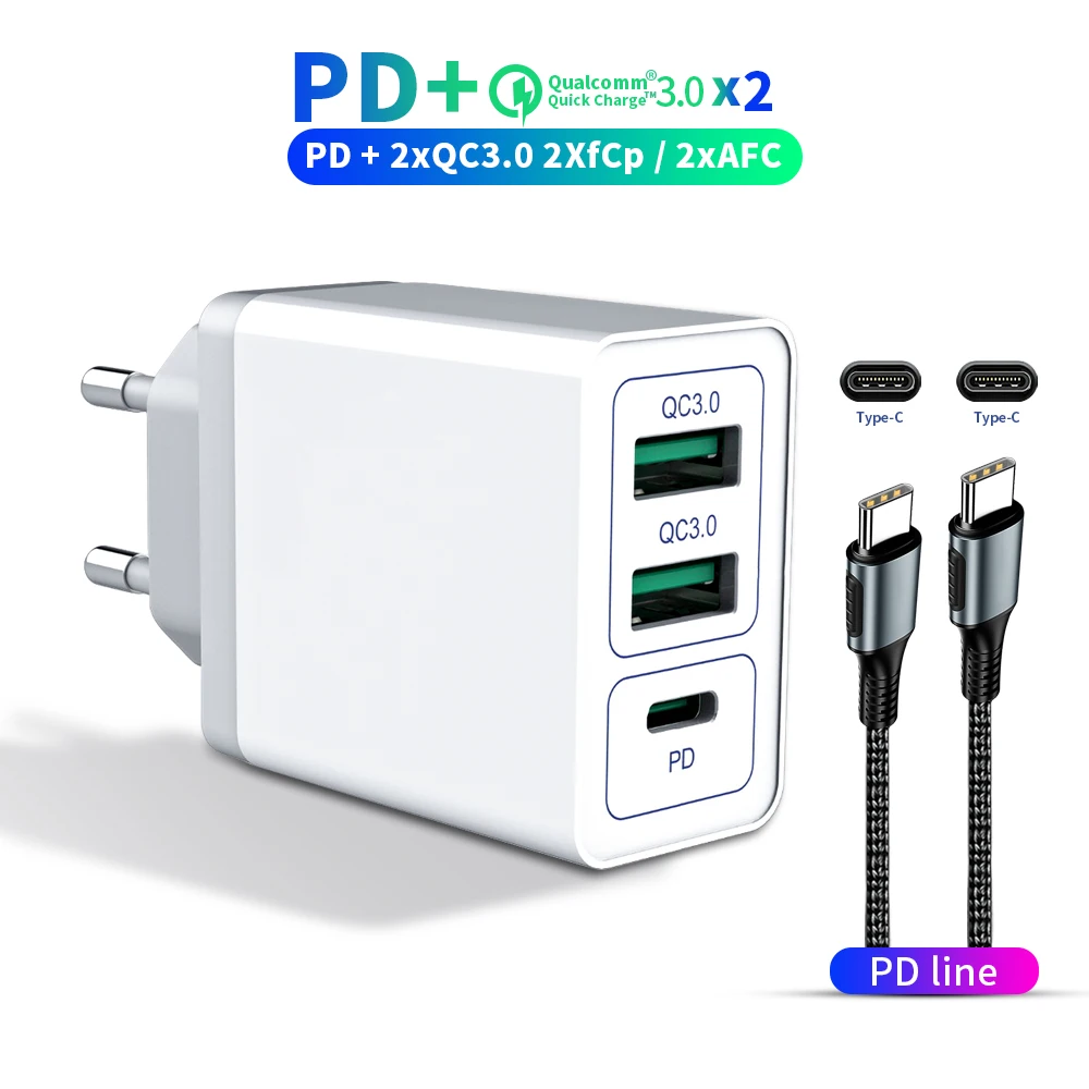 36 Вт Usb C Usb зарядное устройство быстрое зарядное устройство 3,0 ЕС адаптер для зарядки телефона для iPhone 11 samsung S9 huawei SCP QC3.0 QC C PD быстрое зарядное устройство