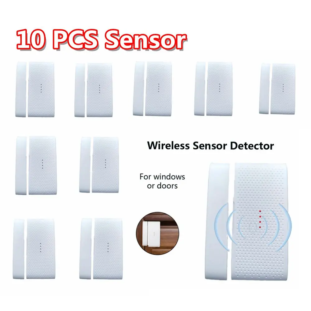 

10 Pcs 433 mhz Wireless Windows Doors Sensor Infrared Alarm Detector Home Security Alarm System Kits GSM Detector