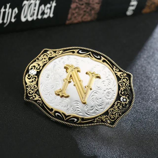 A-z Western Cowboy Belt Buckle 26 Initials Silver Silver Two-tone Supreme  Men And Women Belt Buckle - Belt Buckle - AliExpress