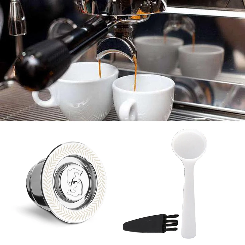 

Replacement Stainless Steel Coffee Capsule Spoon Brush Set For Nespresso Home Cafe Brewed Machines Coffeeware