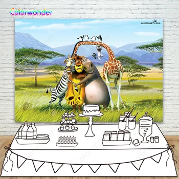 

Comedy Movie Madagascar Photography Background Kid Birthday Party Baby Shower Decoration Banner Backdrop Photo Booth Studio Prop