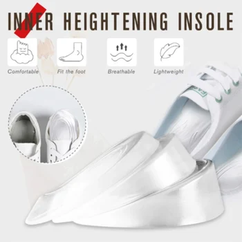 

1 Pair Gel Inner Heightening Insole Soft Elasticity Shock Absorption Decompression Heel Cushion M2