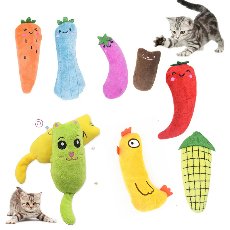 1PC Interactive Cat Toy Catnip Cat Pets Toys Kitten Teeth Grinding Cat Plush Thumb Pillow Pet Accessories