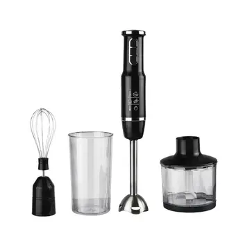 

4-in-1 Multi-Purpose Immersion Blender 750W 3-Speed Hand Held Blender with Leaf Stainless Steel
