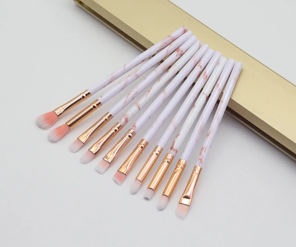 Cross Border for 10 Marbling Eyeshadow Brush Plastic Handle Eye Makeup Brush Eye Beauty Tool Kit
