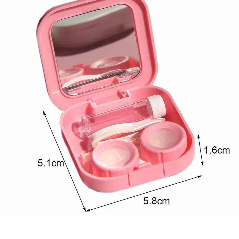 

Contact Lens Case With Mirror For Travelling Portable Cute Contact Lens Container Holder Lenses Box Kit
