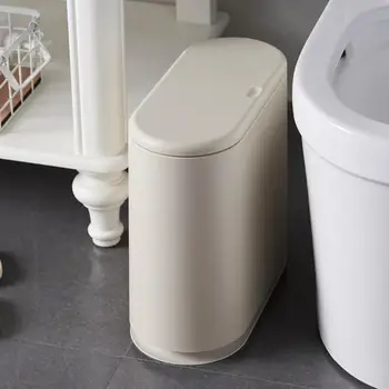 

Household Press-type Flip Cover Trash Can Sundries Bins for Office Home Bathroom Garbage Classification Rubbish Bin Dust Bucket