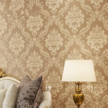 

Wallpapers For Living Room Bed RoomEuropean Style Luxury Damask Wallpaper Roll 3D Embossed Non-woven Thickened Paper Wall Decor