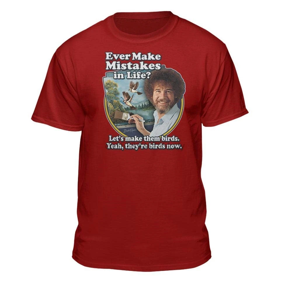 

Bob Ross Make Mistakes Into Birds Official Licensed T-Shirt