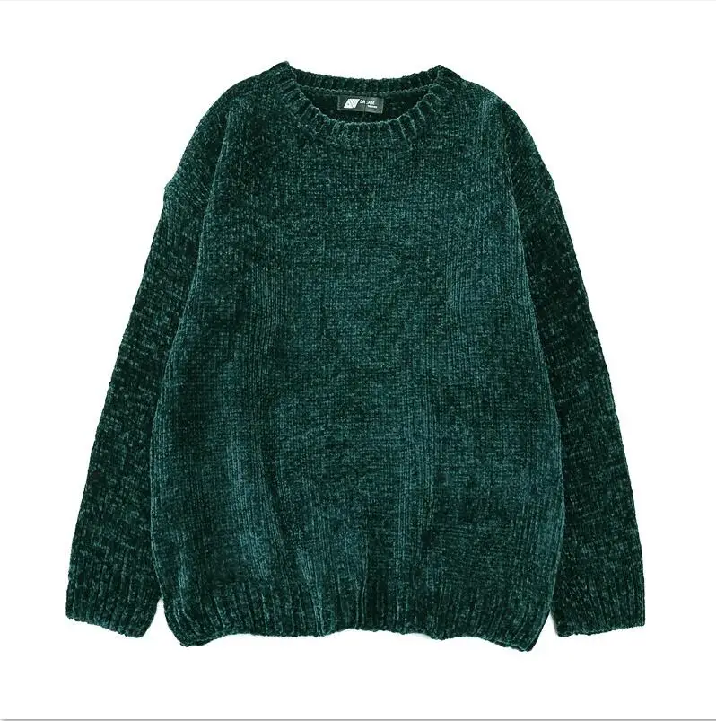 Dark green o neck NIJIUDING толстые теплые водолазки негабаритных свитера из шенили с длинным рукавом зима осень базовые свободные пуловеры женские повседневные топы - Цвет: Dark green o neck