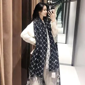 

2020SS Marine Serre Scarves Women 1:1 High Quality Fashion Marine Serre scarf 67*200cm Black white sides Crescent Tag shawl