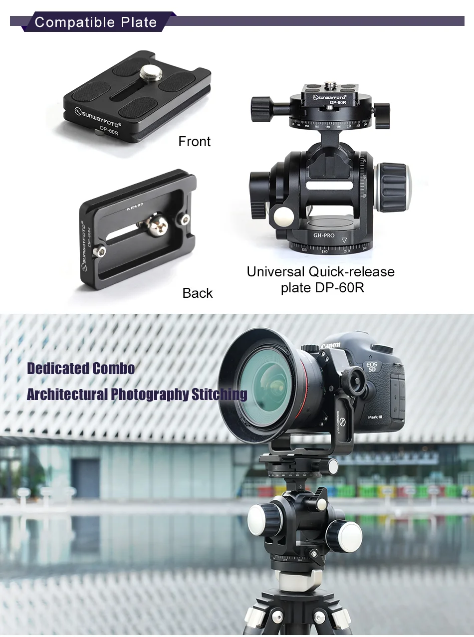 Free Shipping Sunwayfoto Ghpro Geared Head Made For Gitozo, Manfrotto