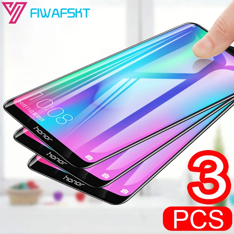 3 шт 3 пачки Полный Клей закаленное стекло для huawei Honor 10 10i 20 Pro Lite 8A 8X8 S Полное покрытие экрана защитное стекло