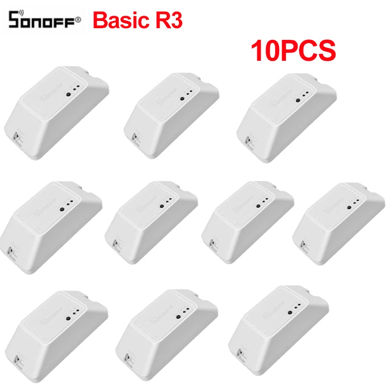 

1/2/3/5/6/8/10PCS Sonoff Basic R3 Smart Wifi Switch APP/LAN Remote Control Smart Home Light Timer DIY Switch Works With Alexa